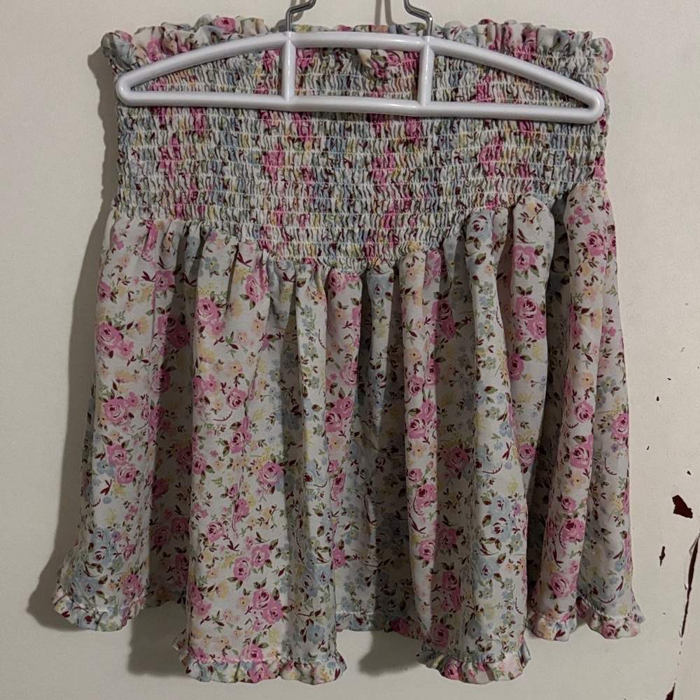 Junior's M Madden NYC Floral Print Skater Skirt - Sheerish
